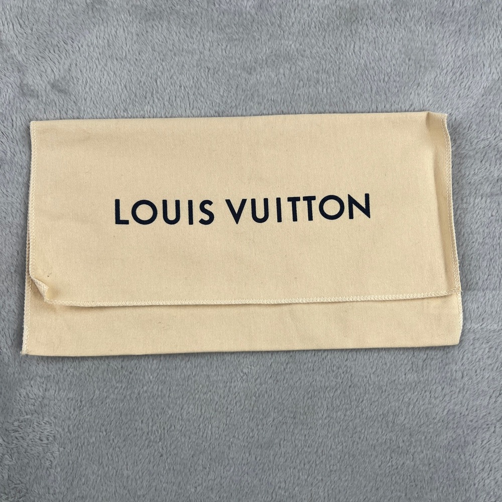Louis Vuitton Original Flap Dust Bag 13x7.5 Beige Cotton Wallet Storage Cover